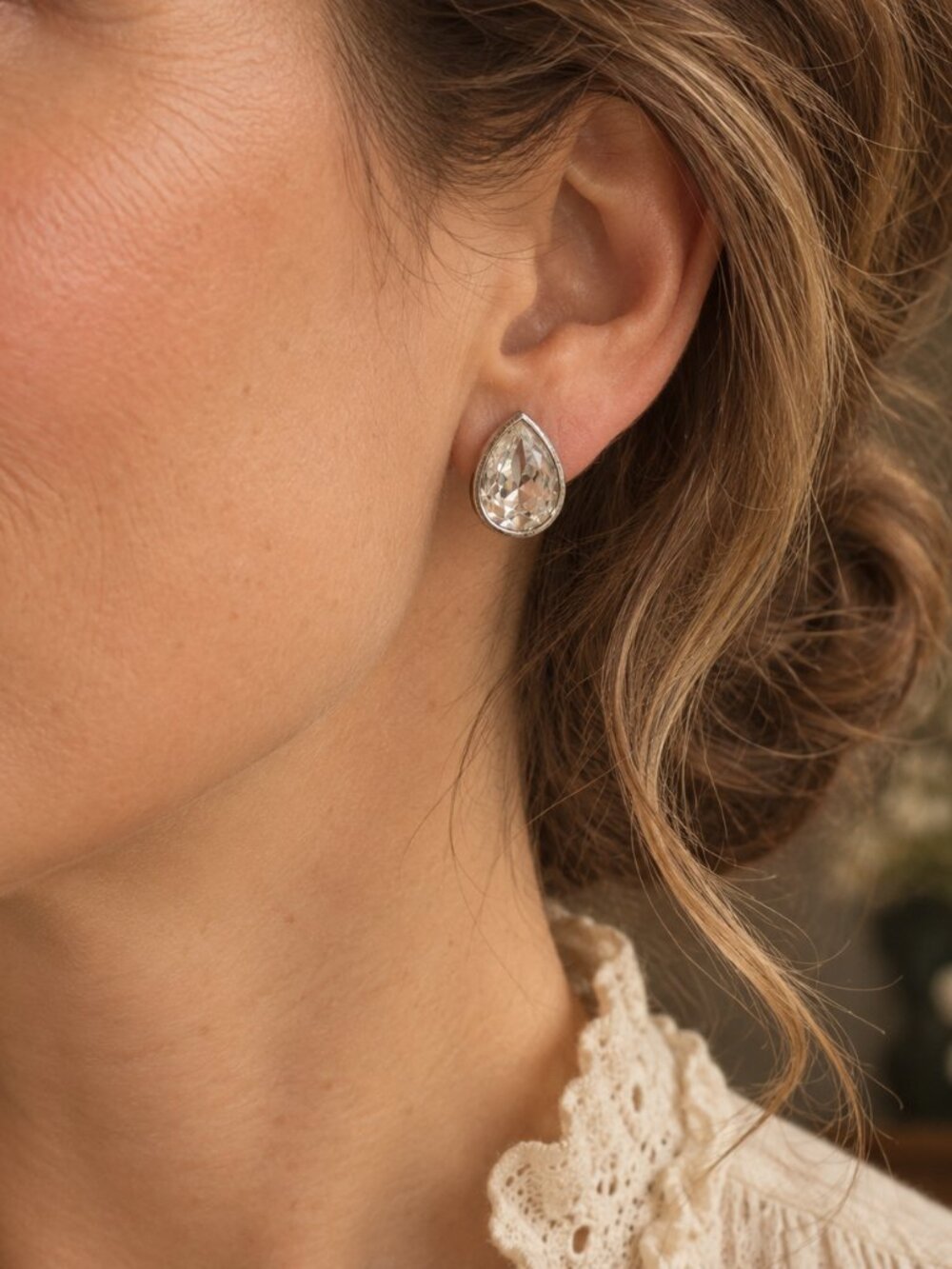 Vintage Signed Vendôme Crystal Clip-On Earrings